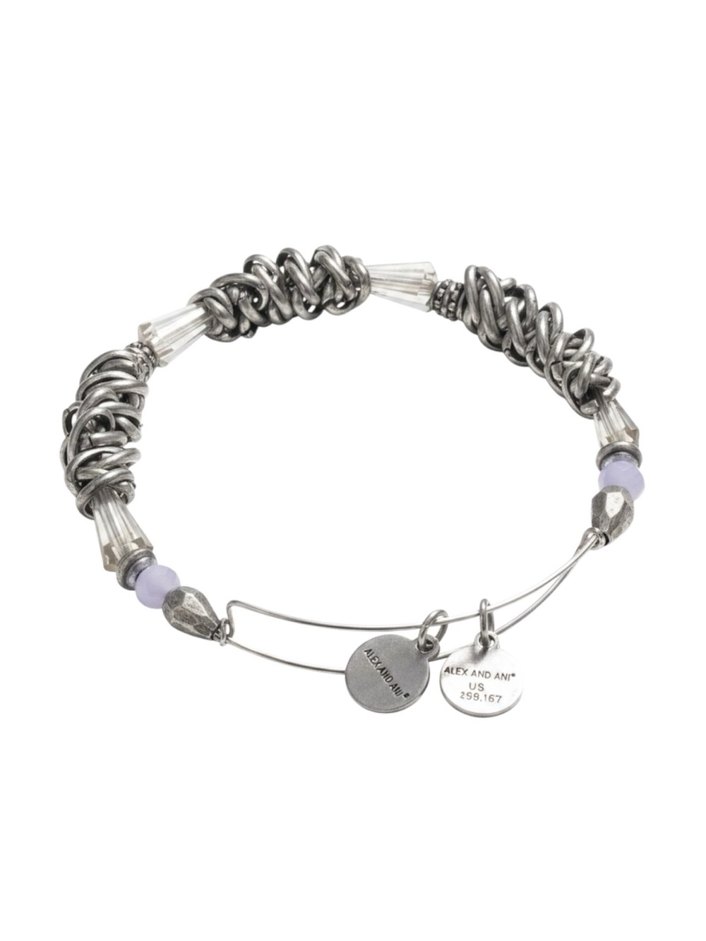 Alex And Ani Energy Expandable Bracelet With Lavender Lucent Beads
